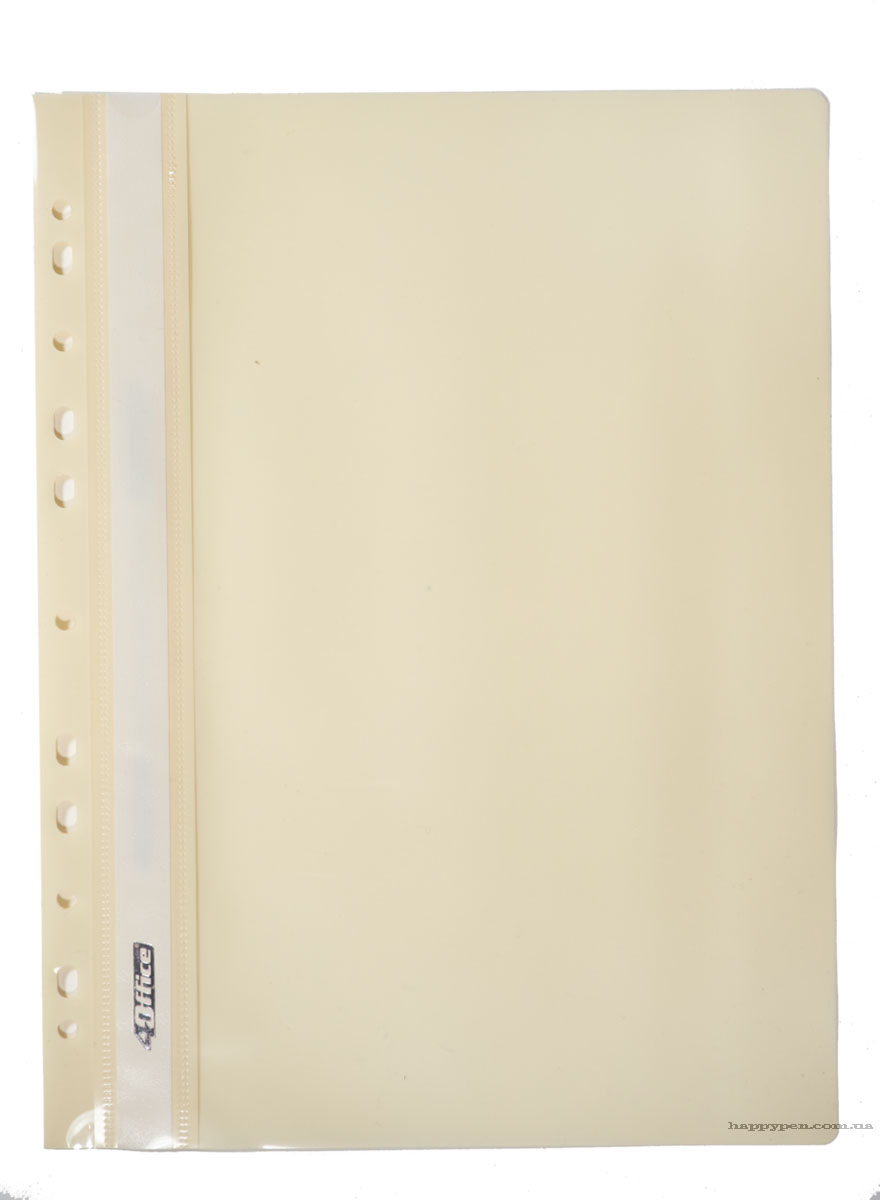 Скоросшиватель с прозрачным верхом и европерфорацией, А4, беж. 4Office - фото 1