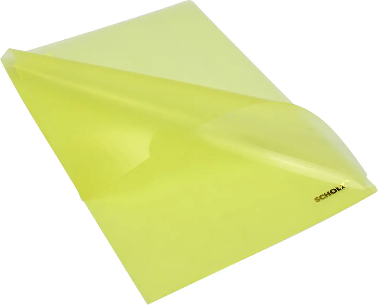 Папка-куток прозора глянсова, товщина 180мкм, жовт. Scholz - фото 1