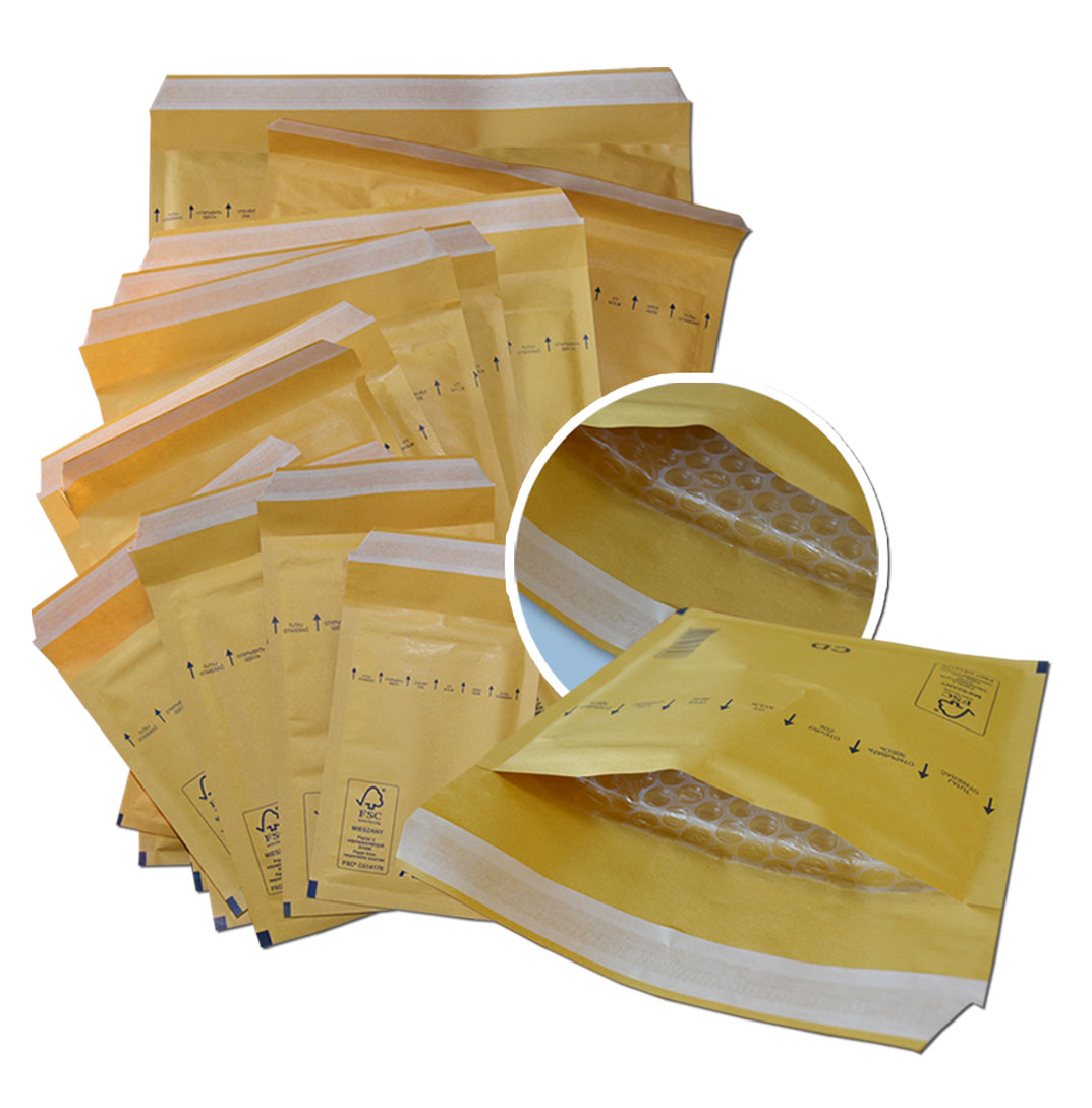 Конверт бандерольний B/12, 120x215(140x225+50)мм., повітряний прошарок, відривна стрічка, коричн. Optimail - фото 1