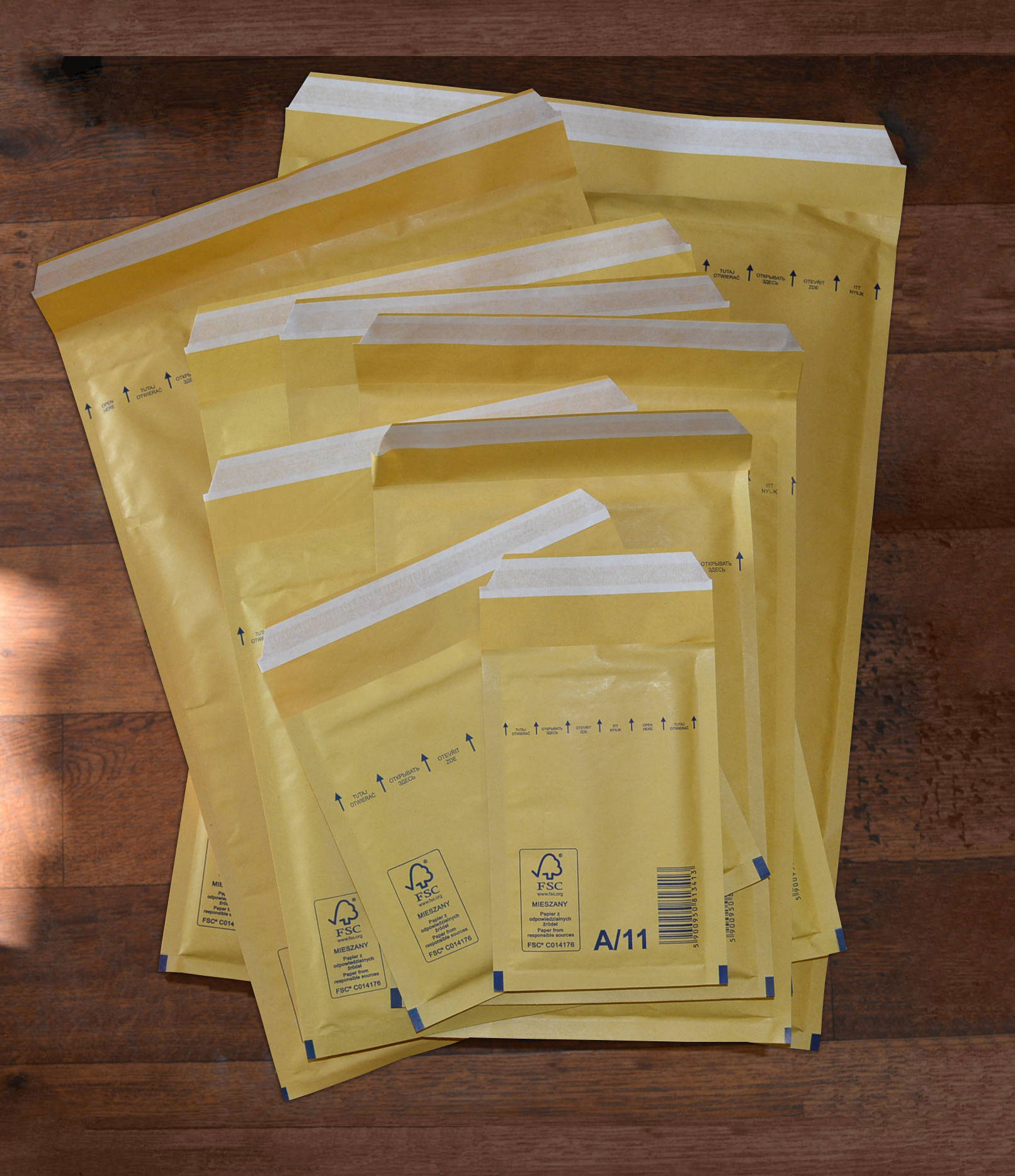 Конверт бандерольний F/16, 220x340(240x350+50)мм., повітряний прошарок, відривна стрічка, коричн. Optimail - фото 2