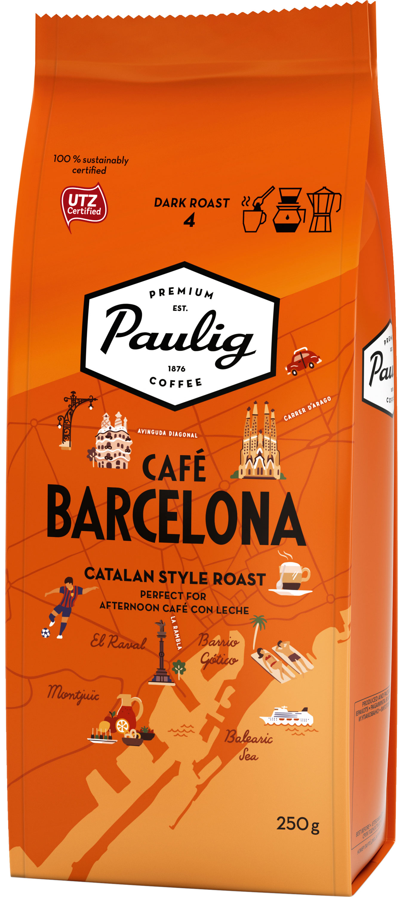 Кава мелена Cafe Barcelona, 250г. Paulig - фото 1