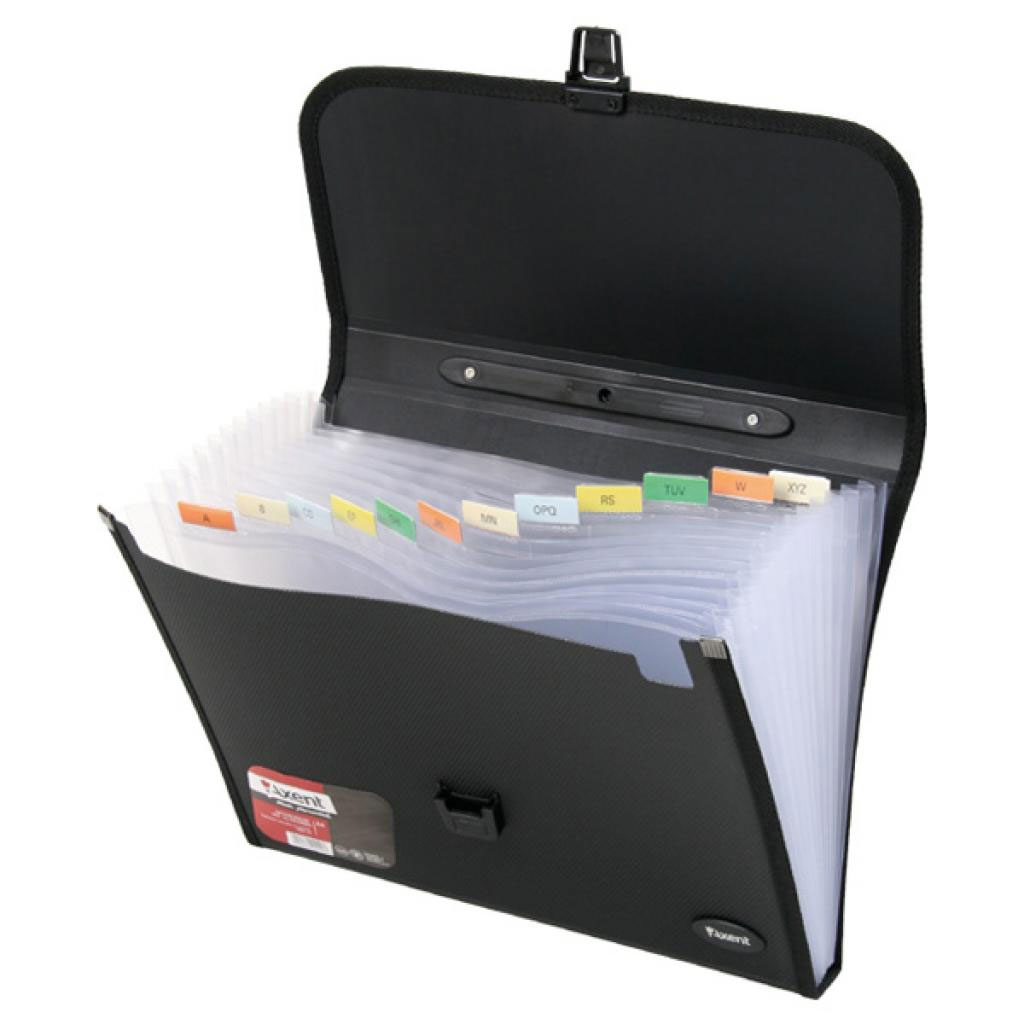 Портфель-картотека на 12 відділеннь, А4, чорн. Axent - фото 2