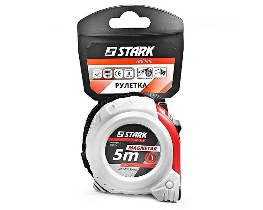 Рулетка 5м.*25мм. Magnetar, корпус прорезиненный STARK - фото 2