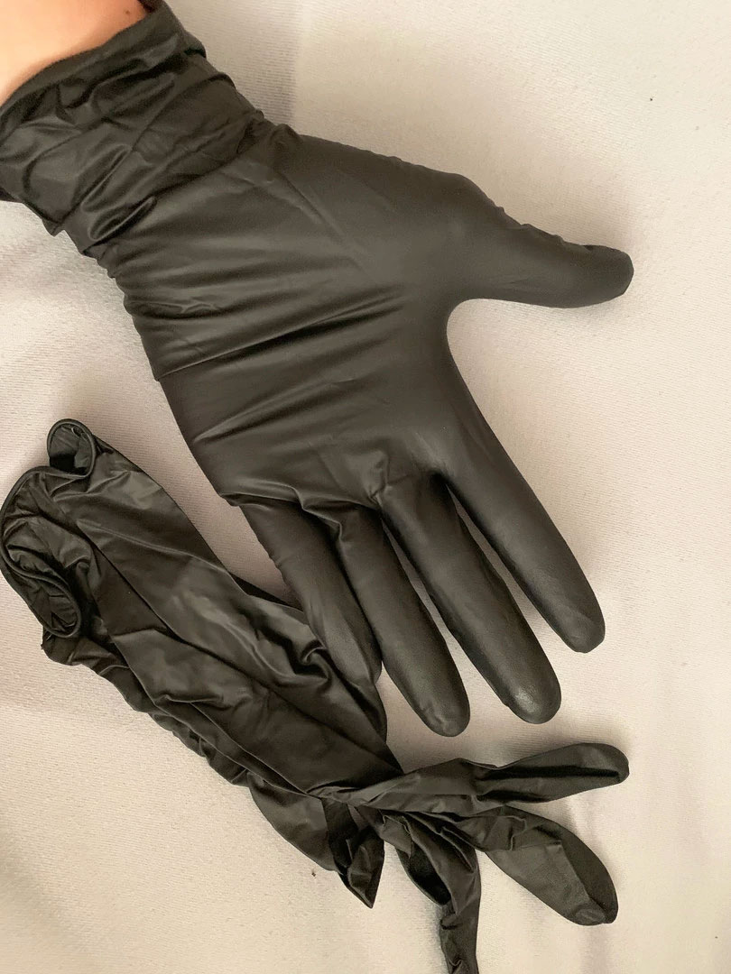 Рукавички нітрілові без пудри полегшеніl, розмір M, 100шт./уп., чорн. Medicom - фото 1