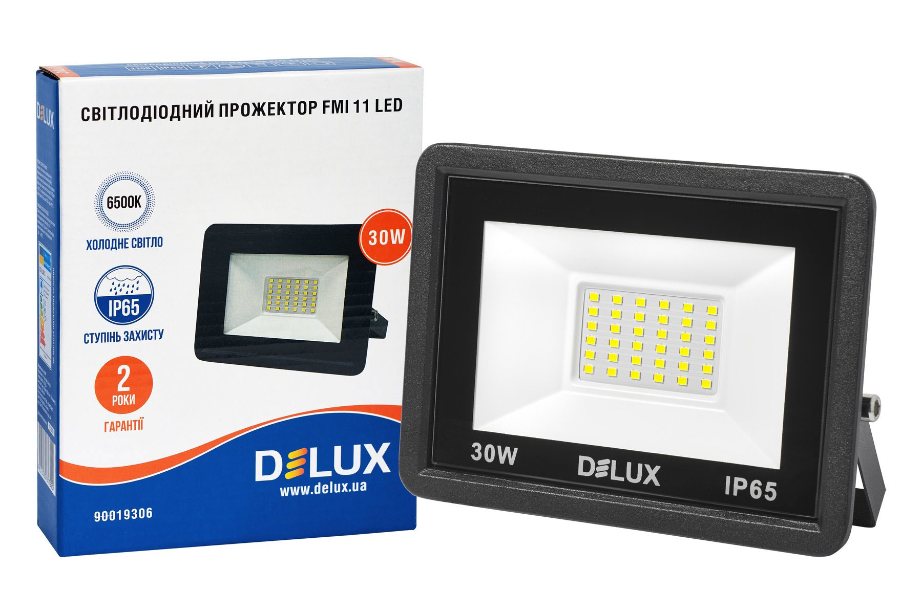 Прожектор светодиодный DELUX FMI 11 LED IP65, 30Вт 6500K, черн. DeLux - фото 1