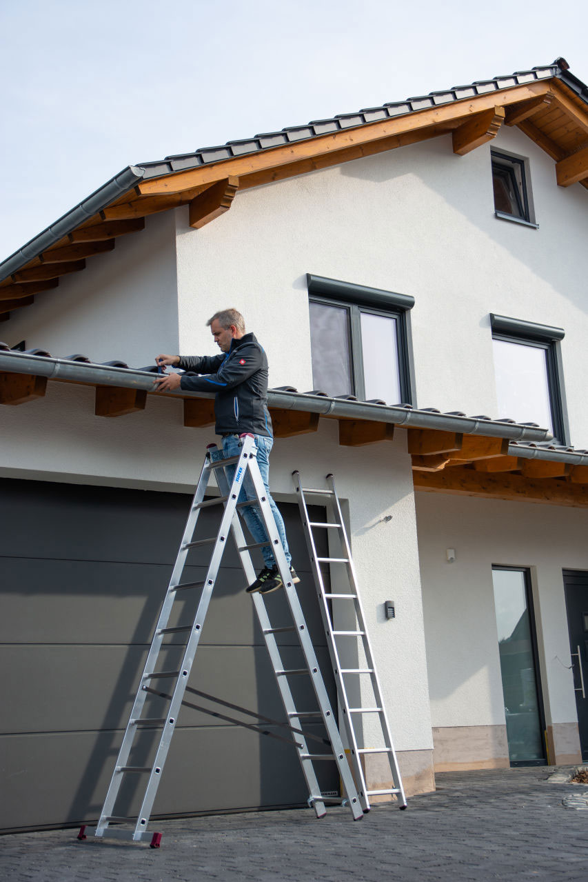 Драбина на три секції Corda, 3*8 сходинок, алюмінієва KRAUSE - фото 3