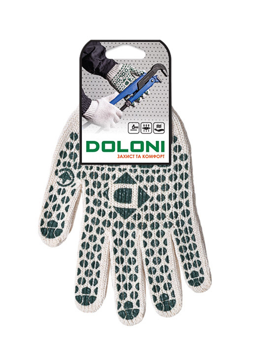 Перчатки вязаные трикотажные Standart, ладошка ПВХ точка, 7 класс, 10 (XL) размер Doloni - фото 3