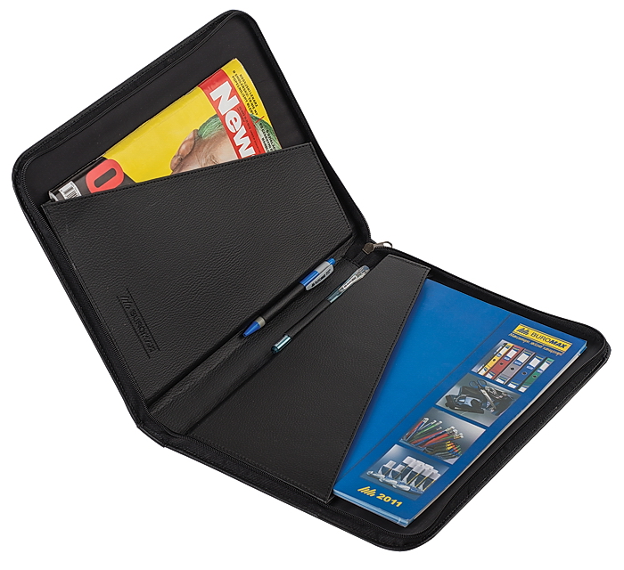 Папка шкір/зам. на блискавці, чорн. BuroMax - фото 3