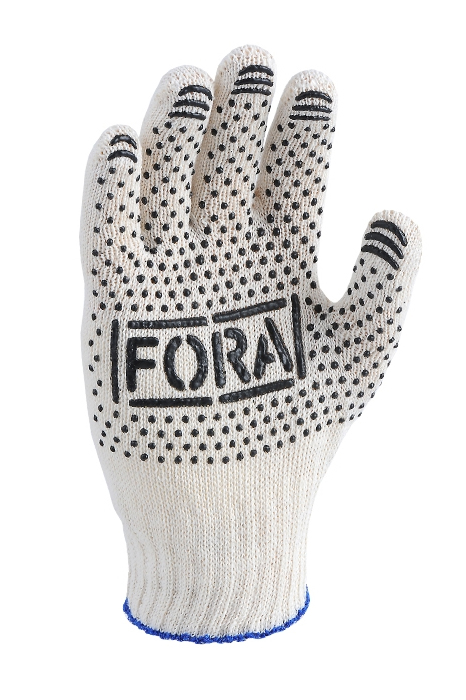 Перчатки вязаные трикотажные эконом FORA, ладошка ПВХ точка, 7 класс, 10 (XL) размер Doloni - фото 2