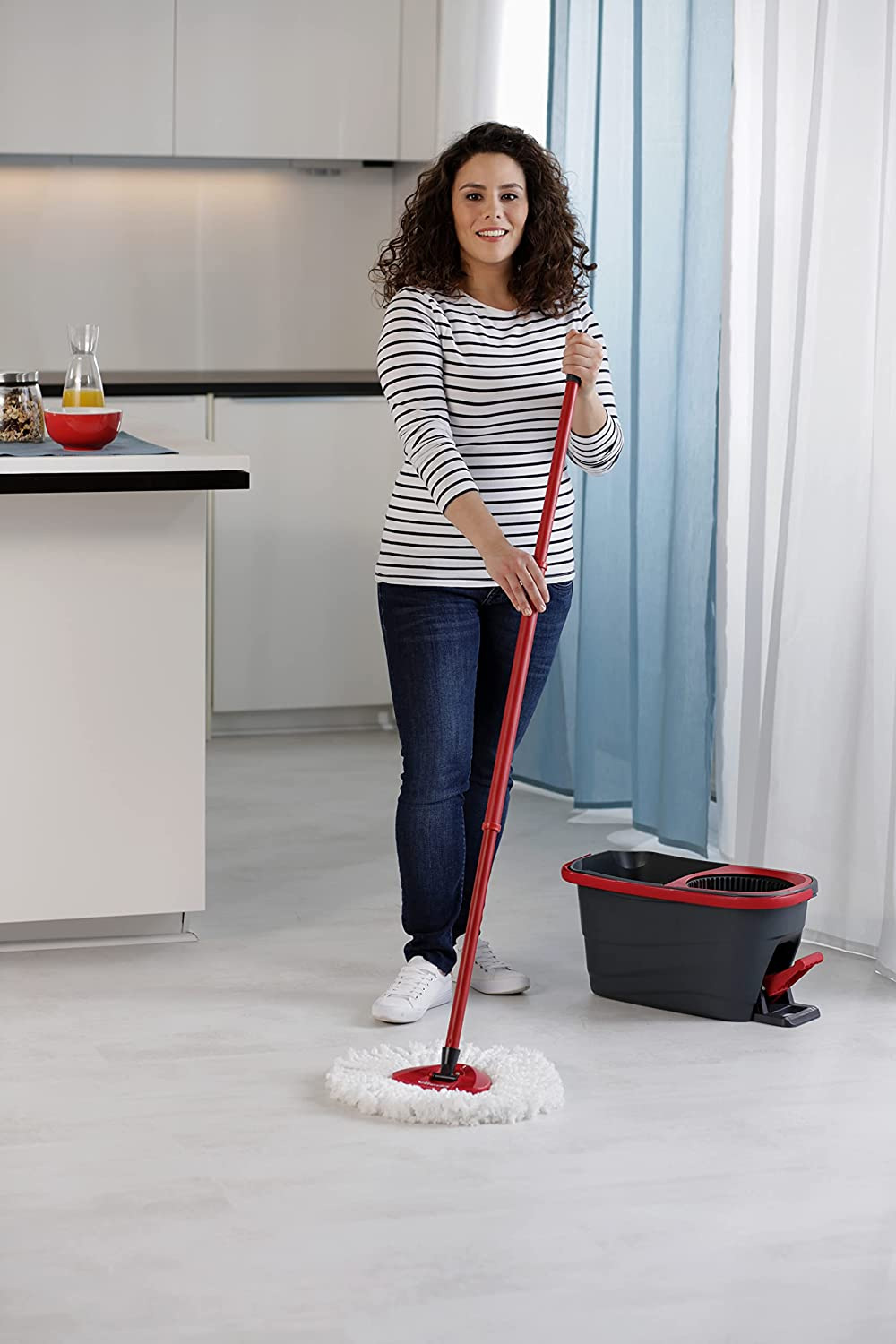 Насадка Моп круглий для швабри, Easy Wring&Clean Turbo Classic, мотузкова,  мікрофібра, біл. Vileda - фото 5