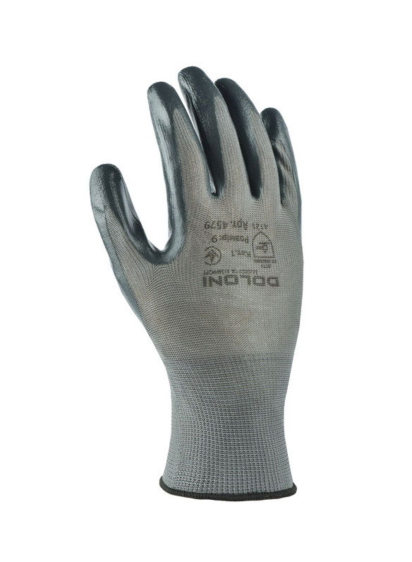 Рукавички трикотажні з нітриловим покриттям D-OIL, маслобензостойкі, розмір 9 (L), сірий Doloni - фото 1
