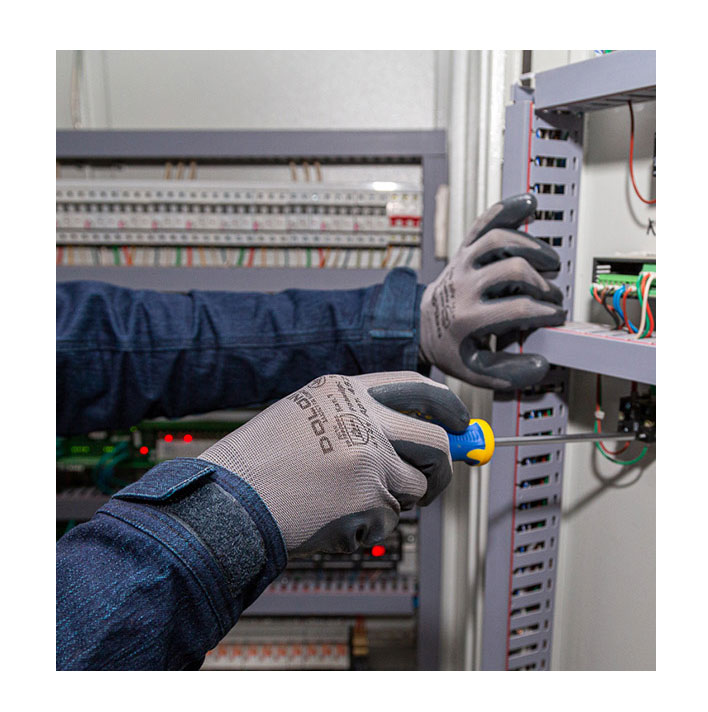 Рукавички трикотажні з нітриловим покриттям D-OIL, маслобензостойкі, розмір 9 (L), сірий Doloni - фото 3