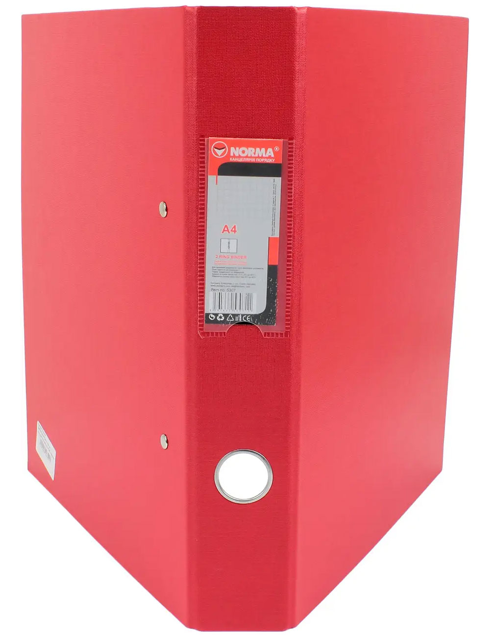 Папка А4, 50мм., 2кольца (PVC), красн. NORMA - фото 3