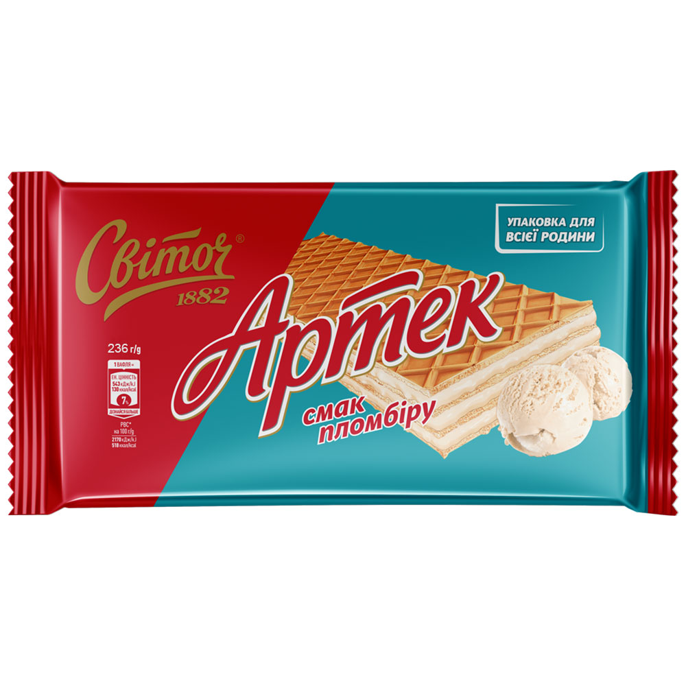 Вафли Артек Пломбир, 236гр. - фото 1
