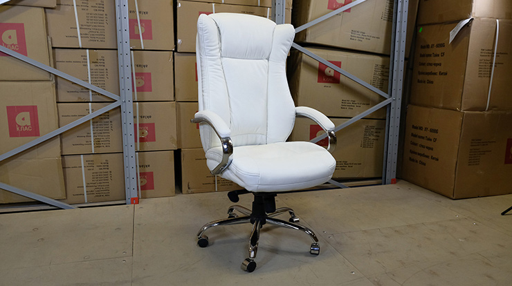 Кресло для руководителя Бадалона CH MB (Кожа LC-F), беж. АКЛАС - фото 7