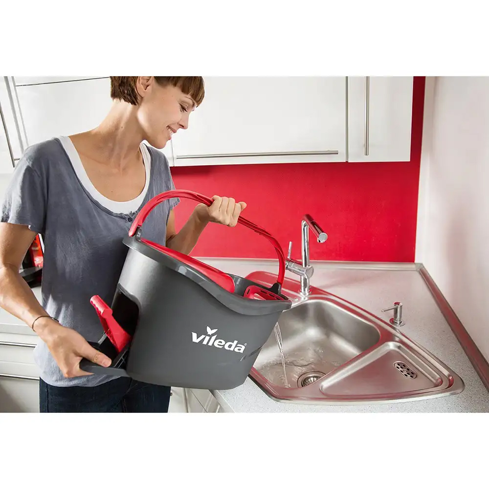 Набор для уборки EasyWring&Clean TURBO Швабра и ведро с отжимом, серый Vileda - фото 4