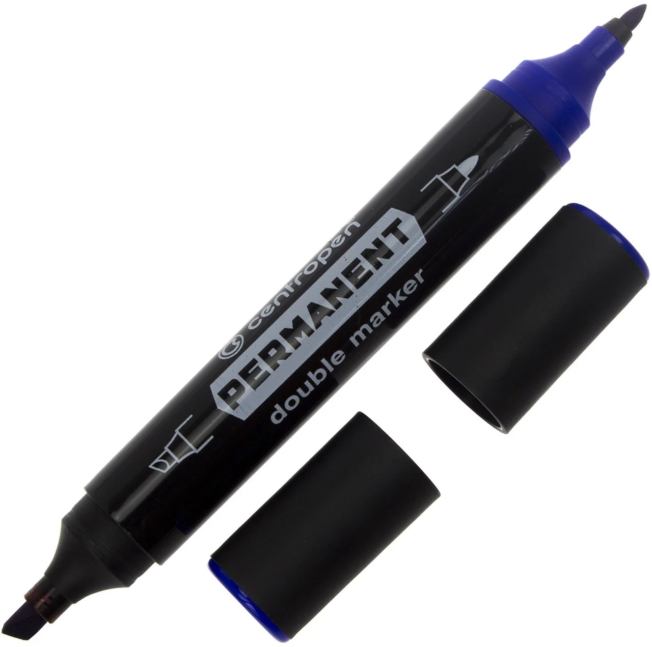 Маркер перманентный Double, двусторонний, 1-2,5мм./1-4мм., 1666, син. Centropen - фото 3