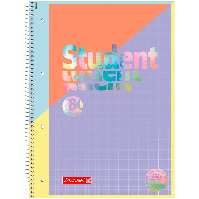 Колледж-блок А4 Premium, линия, 80 листов, Intoxicate Brunnen - фото 1