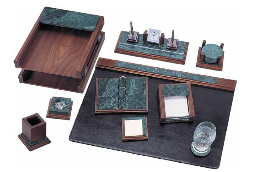 Набір настільний дерево+мармур 9 предметів, 