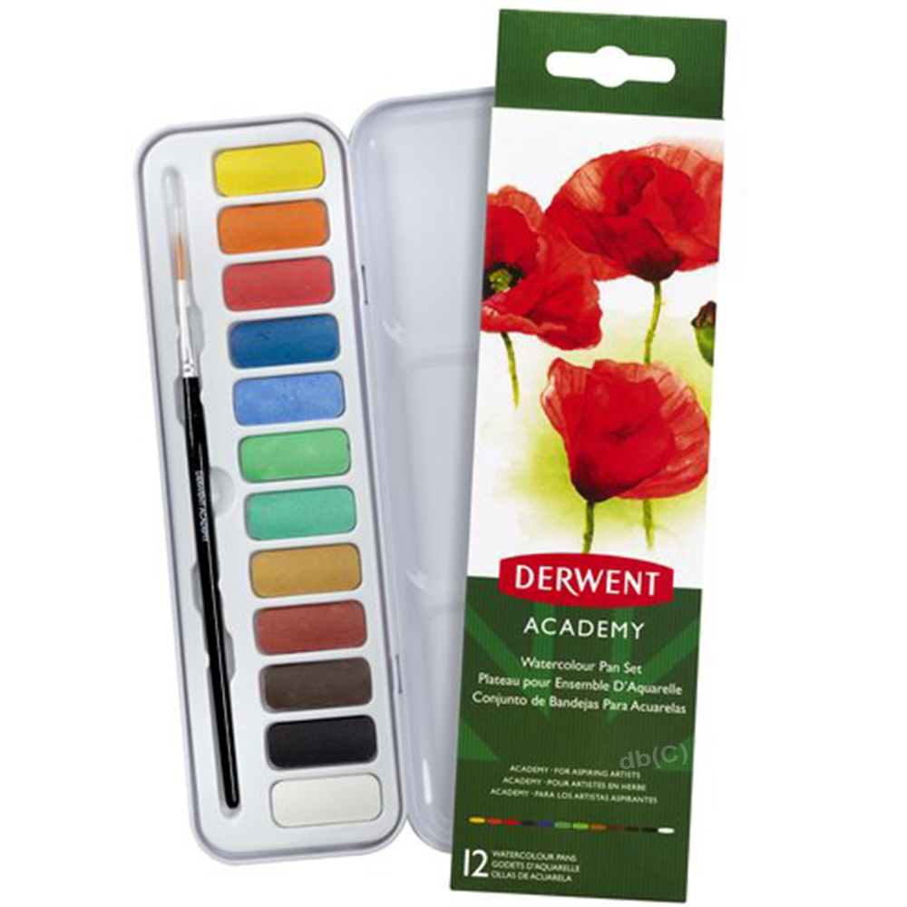 Краски акварельные 12цв., WATERCOLOUR, ассорт. Derwent - фото 2