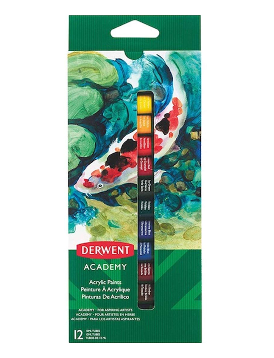 Краски акриловые 12цв., в тюбике Derwent Academy, ассорт. Derwent - фото 3