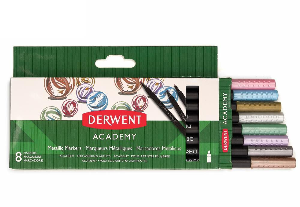 Маркери металеві 8шт./уп. WATERSOLUBLE MARKERS, асорті Derwent - фото 2