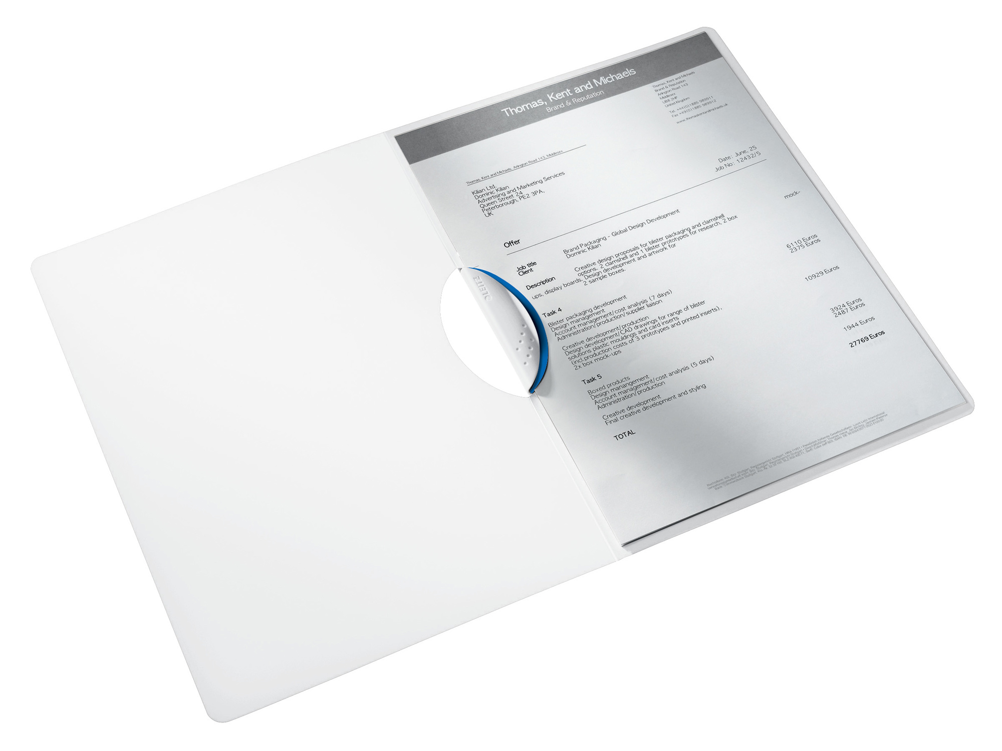 Папка с клипом Wow ColorClip А4, пластик, метал. голуб. LEITZ - фото 3