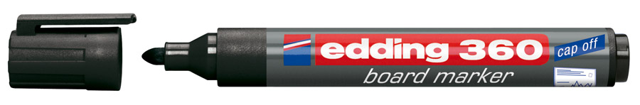 Маркер для дощок 360, кругле вістря 1,5-3, чорн. Edding - фото 1