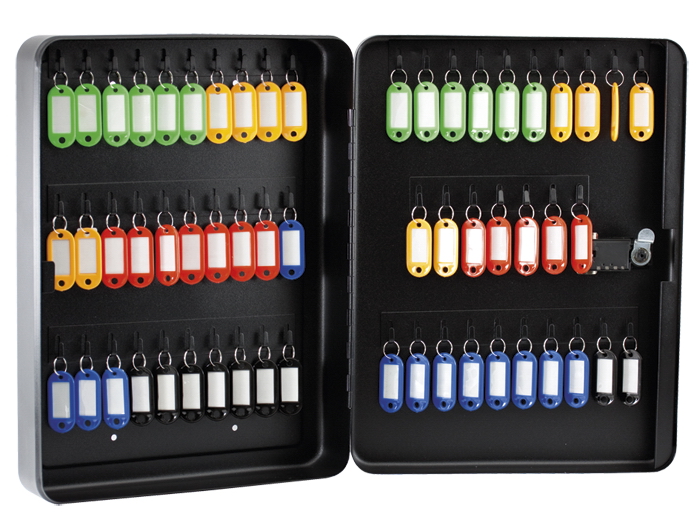 Сейф настінний для 57 ключів металевий, чорн. BuroMax - фото 1