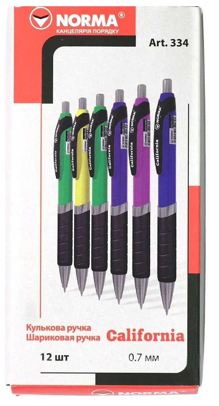 Ручка кулькова автоматична California, корпус асорт., ст. син.  NORMA - фото 6