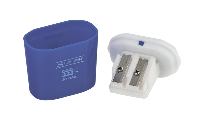 Точилка пластиковая, с контейнером, 2 отверстия BuroMax - фото 3