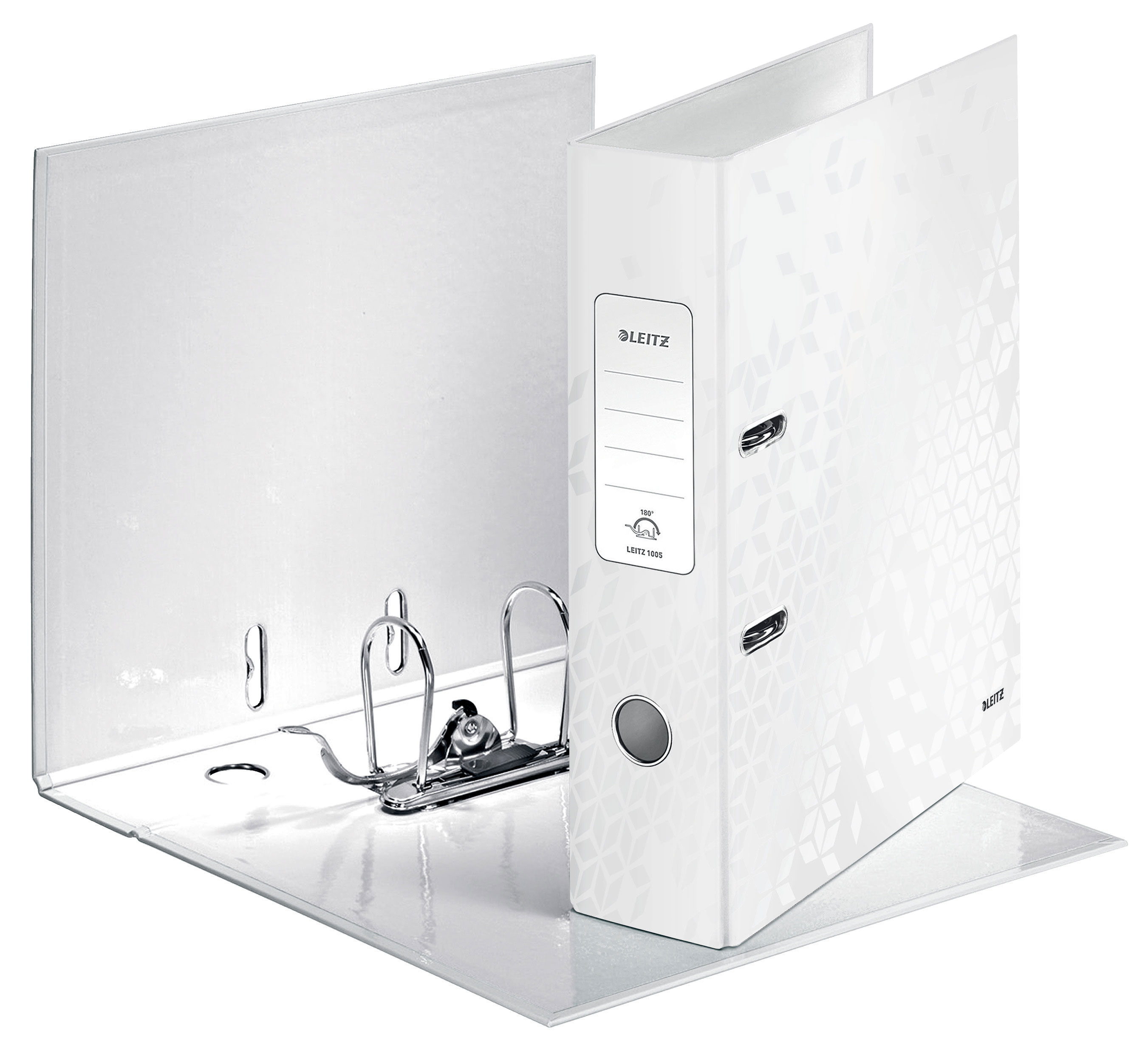 Реєстратор 8см. А4 (PP) 180°, Wow, метал. біл. LEITZ - фото 3