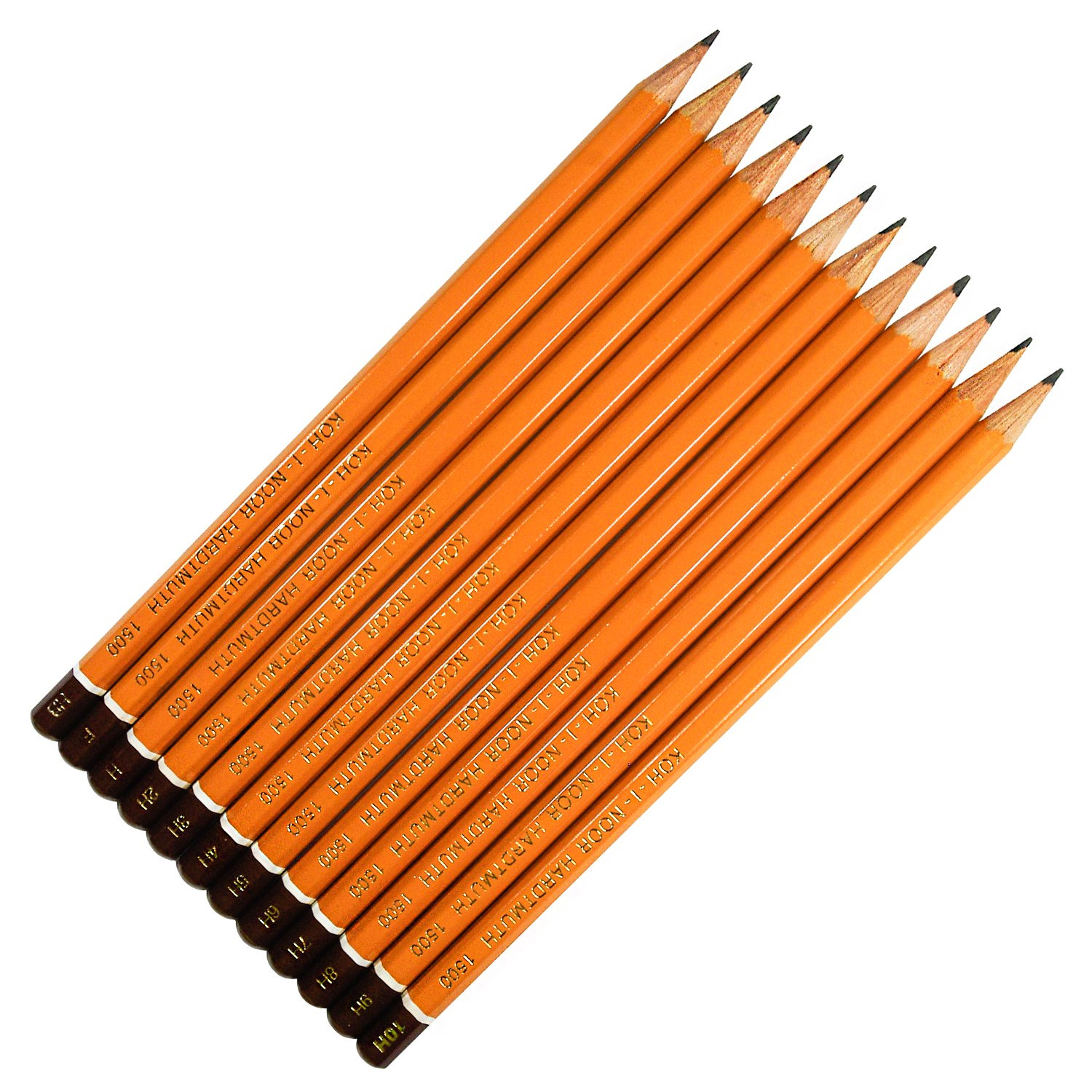 Набор карандашей чернографитных 1500 Technic, НВ-10Н, 12шт./уп., метал. коробка Koh-i-noor - фото 4