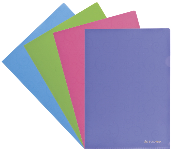 Папка-куток матова Barocco, 180мк, 12шт./уп., асорті BuroMax - фото 1