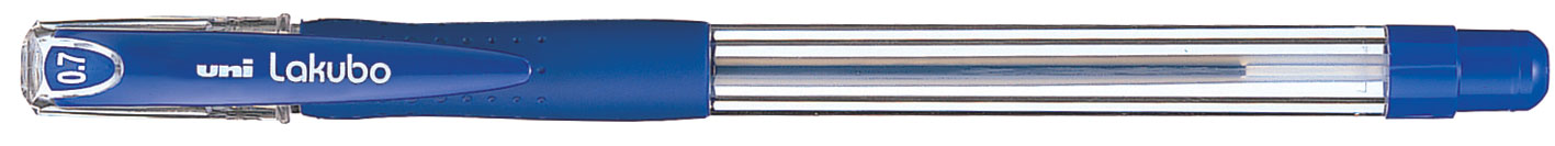 Ручка кулькова Lakubo micro 0.7мм., корпус прозор., ст. син. Uni - фото 1