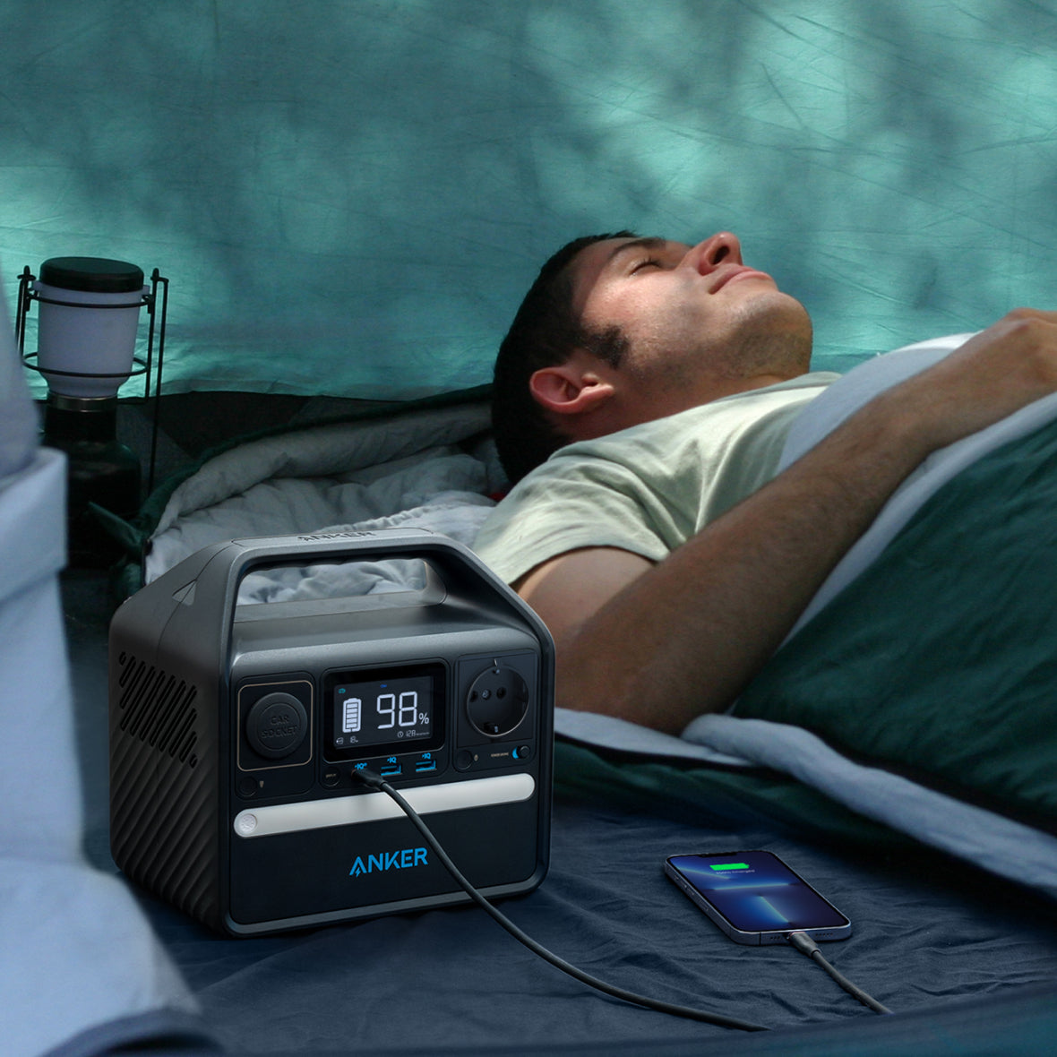 Зарядна станція ANKER 521 PowerHouse-256Wh/AC-200W/USB-C-60W/2xUSB/1xCar/MPPT LiFePo (A1720311) ANKER - фото 10