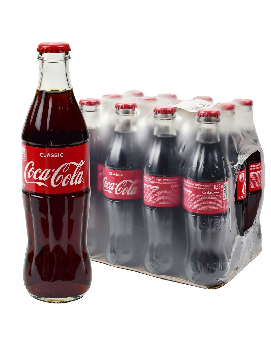Вода Coca-Cola 0,33л., 12шт./уп., стеклянная бутылка Coca-Cola - фото 1