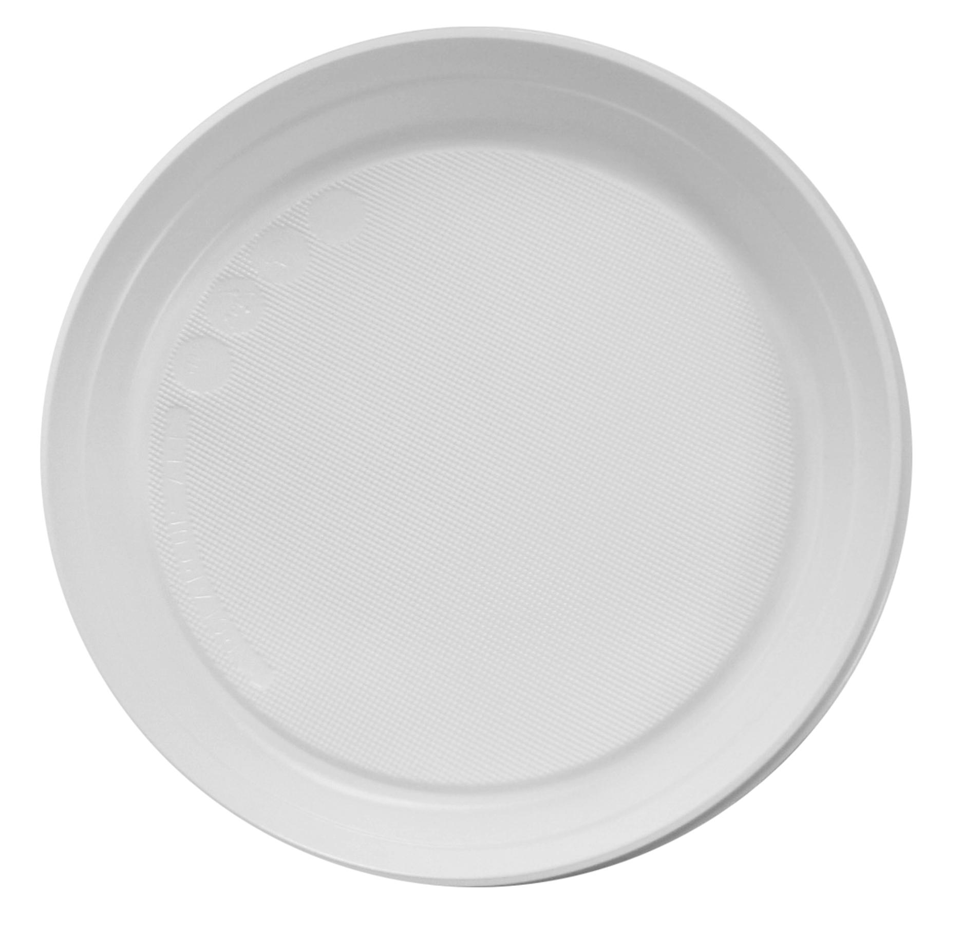 Тарілки одноразові d=20,5см. без відділень 100шт/уп., біл. Україна - фото 1