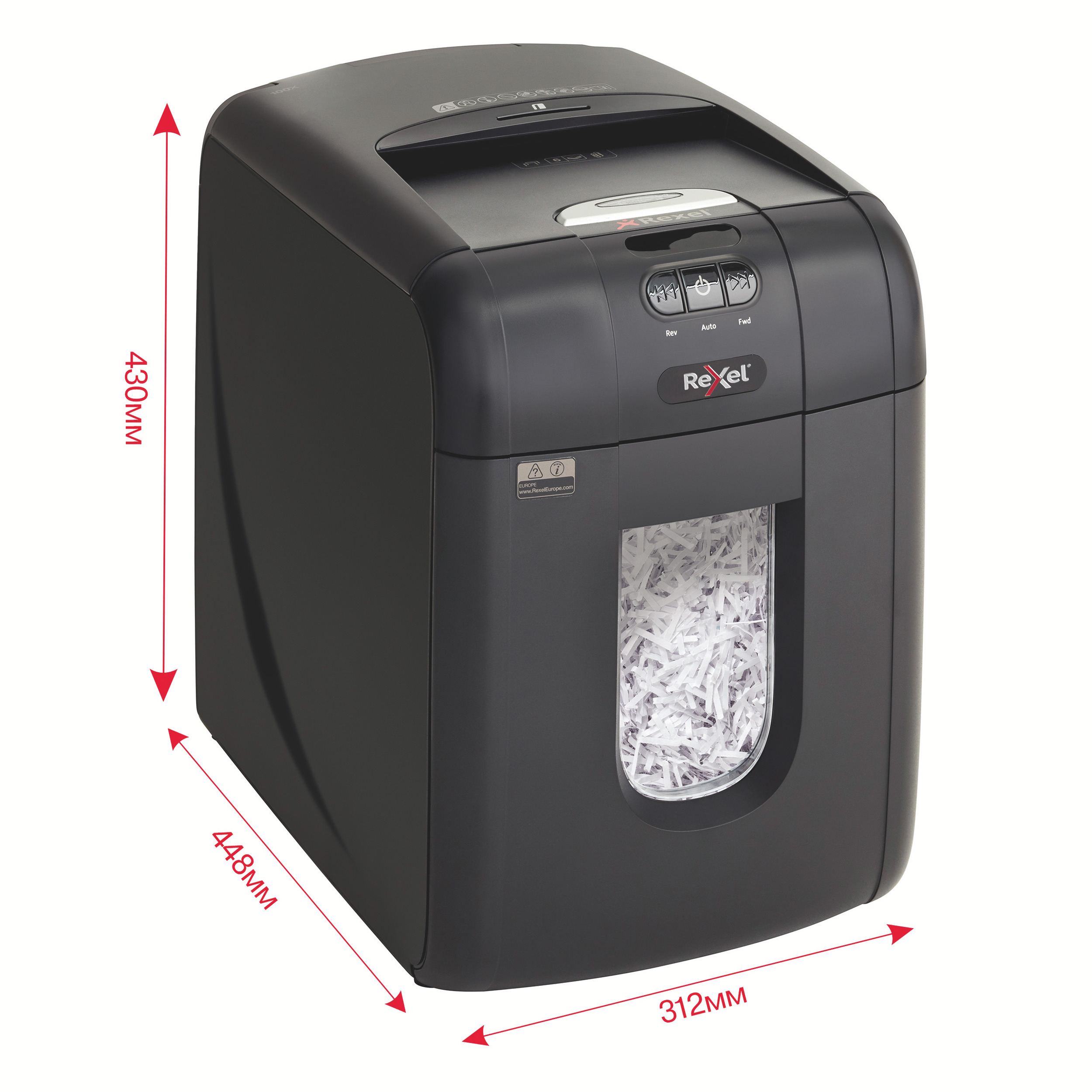 Уничтожитель документов Auto+130X. P4 6лист.,перекрестная резка, корзина 26л Rexel - фото 6