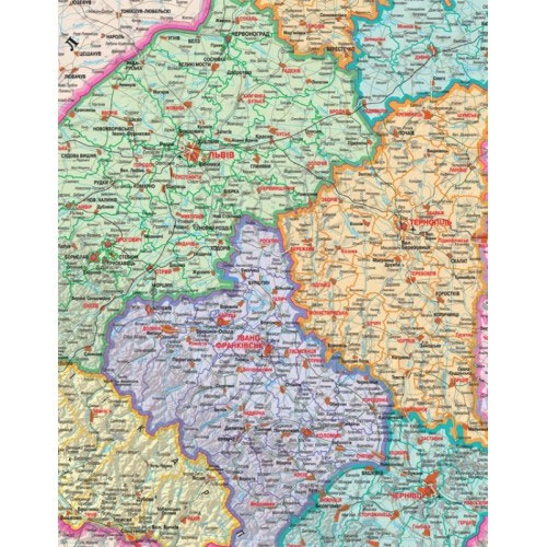 Карта Украины политико-административная 193*133см., масштаб 1:750 000, на картоне, склеенная Украина - фото 2