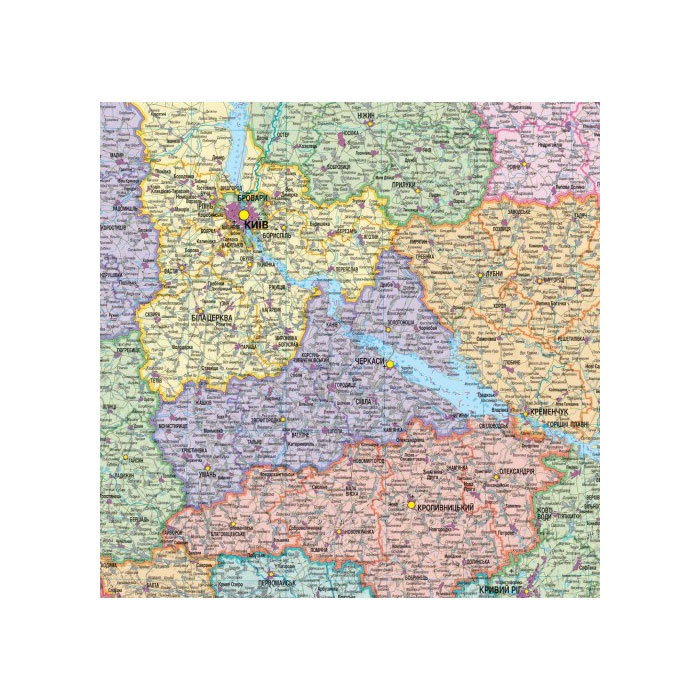 Карта Украины политико-административная 150*109см., масштаб 1:1 000 000, на картоне, на планках Украина - фото 3
