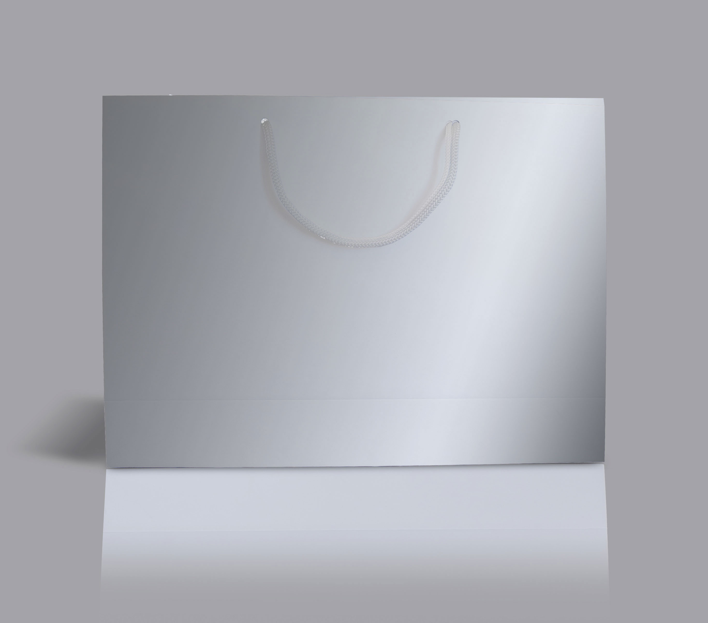 Пакет паперовий 32 х 27,5 х 10см. ламінований матовий, срібл. Україна - фото 1