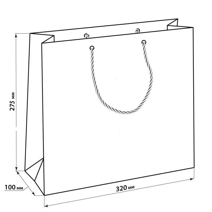 Пакет паперовий 32 х 27,5 х 10см. ламінований матовий, срібл. Україна - фото 2