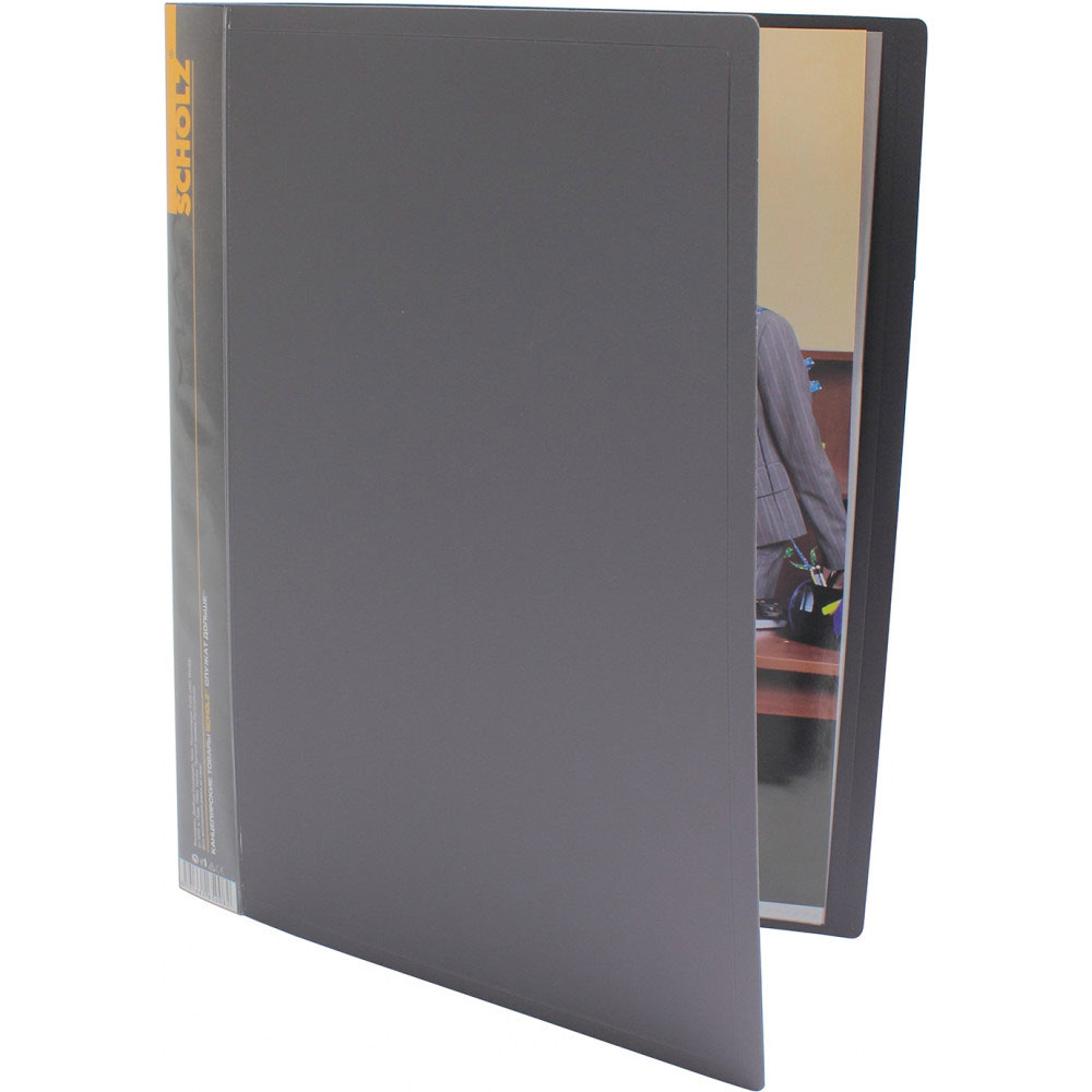 Папка на 10 файлів, пластик, товщина 600мкм., сір. Scholz - фото 2