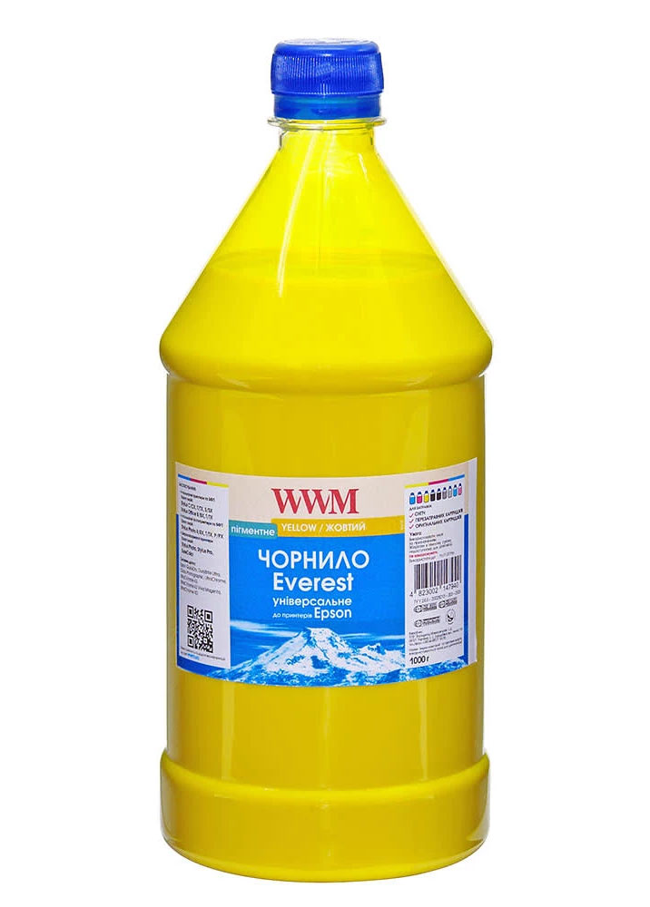 Чернило EVEREST для EPSON Yellow пигментное (EP02/YP-3), 1000г., желт. WWM - фото 1