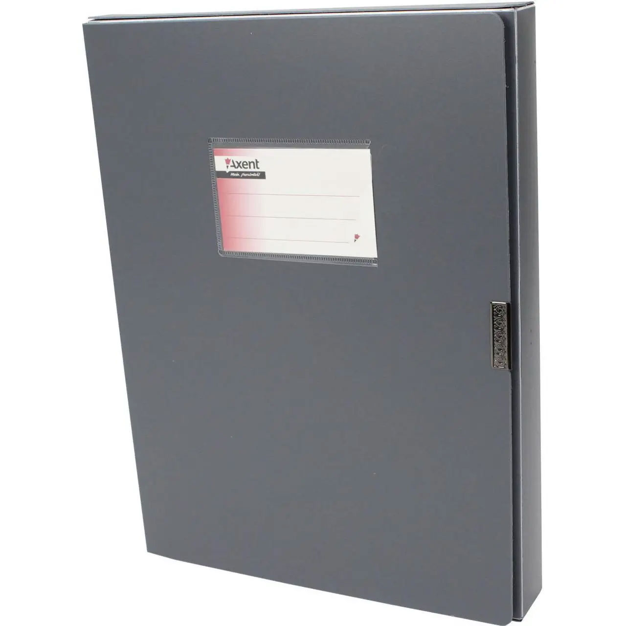 Папка-бокс на липучці А4, 36мм., сір. Axent - фото 6