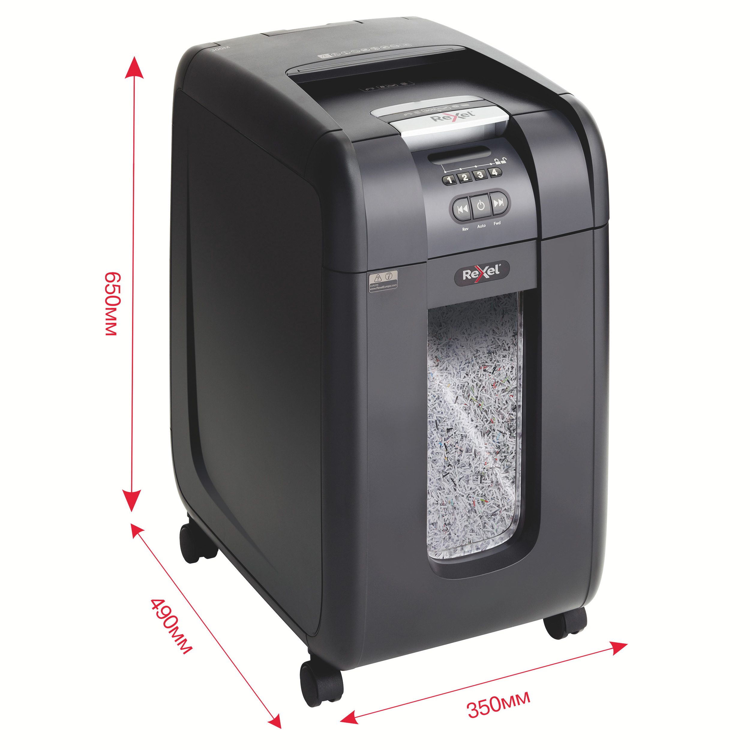 Уничтожитель документов Auto+ 300M. P5 8лист., микро-перекрестная резка, корзина 40л Rexel - фото 4