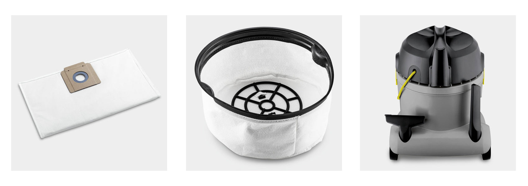 Пылесос профессиональный для сухой уборки T 10/1, серый Kaercher - фото 1