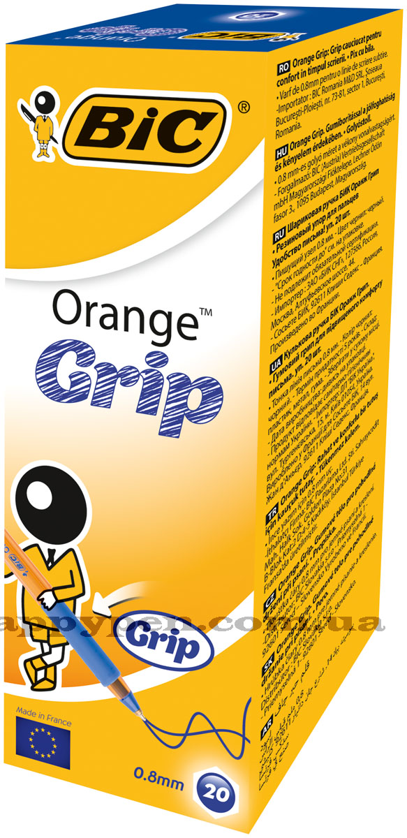 Ручка кулькова ORANGE Grip, корпус помаранч., ст. син. Bic - фото 1
