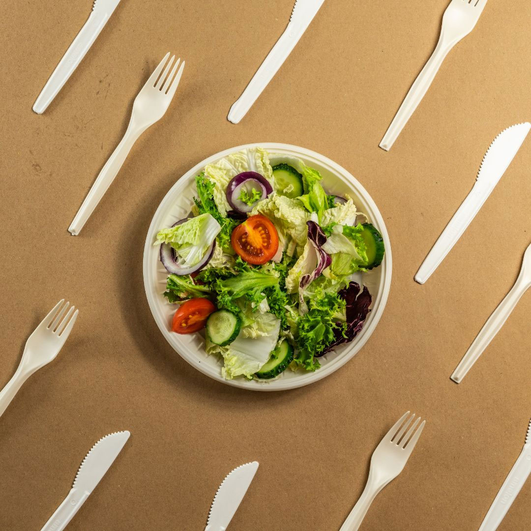 Ніж біорозщеплюваний 162мм., з кукурудзяного крохмалю, 400шт / уп. AMELON - фото 2